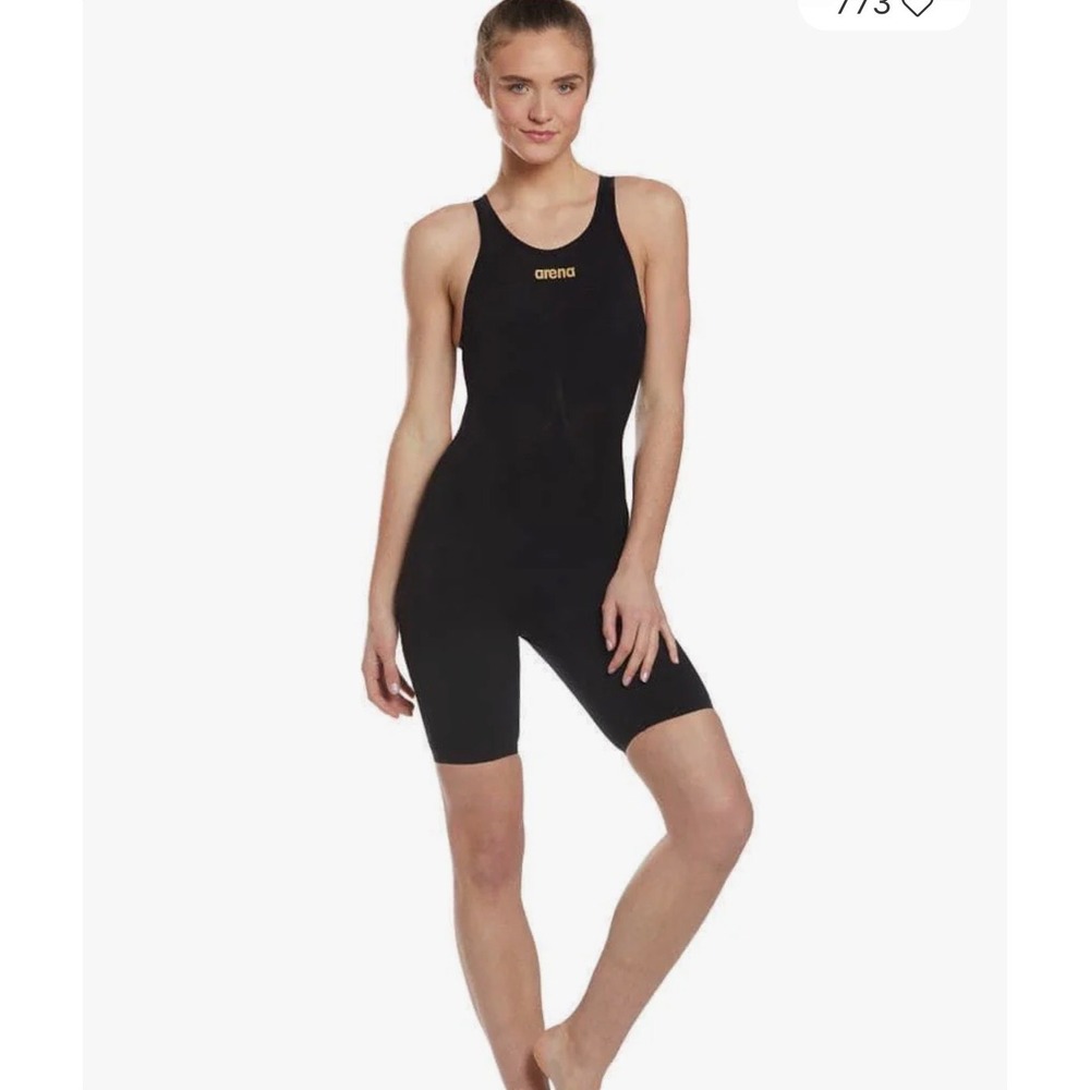 Arena Powerskin Carbon Fiber Technical Racing Swimsuit Black Gold Women 28 FINA